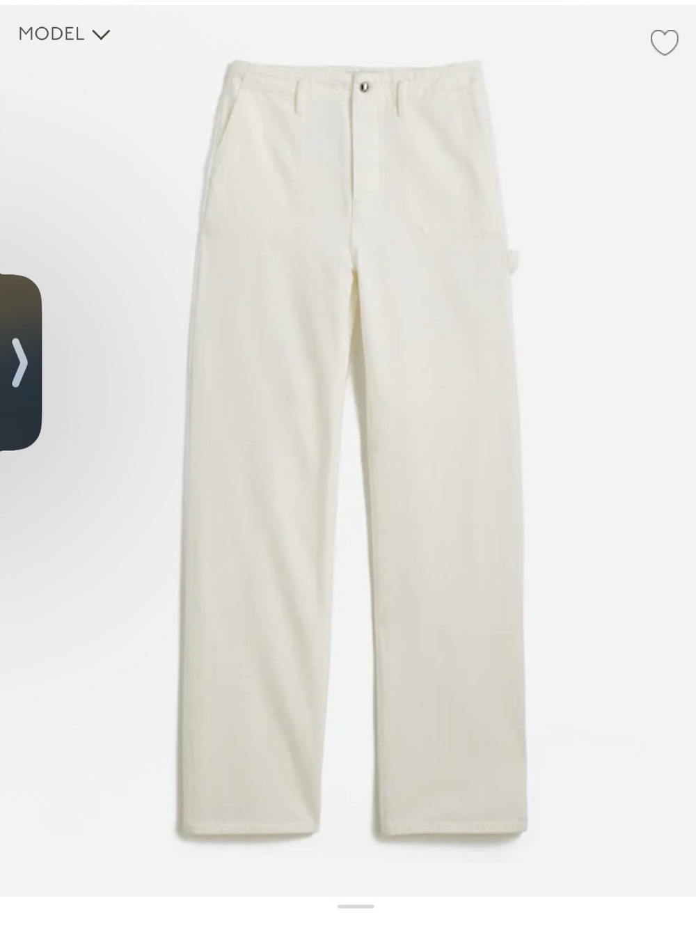Alexa Chung for Madewell Workwear Jeans in True White Sz 27 - Picture 4 of 5